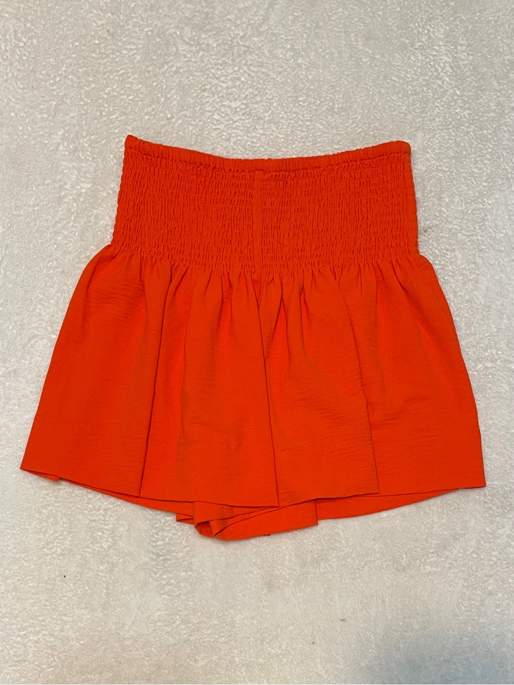 Ivy Jane Red Orange Textured Pleated Flared Skort High Waist Ribbed Waistband‎ S - Picture 10 of 10